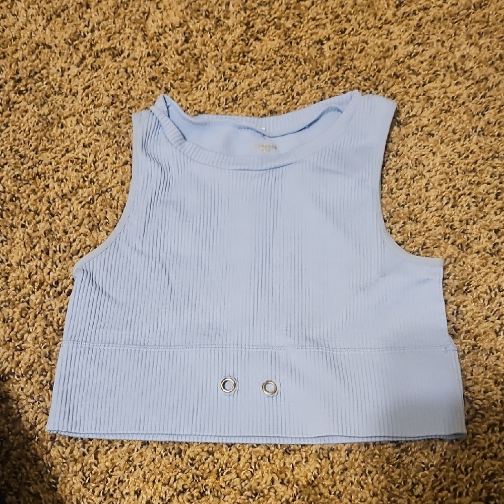 Light Blue Sleeveless Crop Top